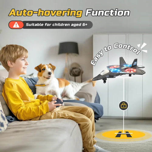2.4G Remote Control Stunt Fighter Plane, Beginner Friendly RC Drone Aircraft With Headless Mode✈️